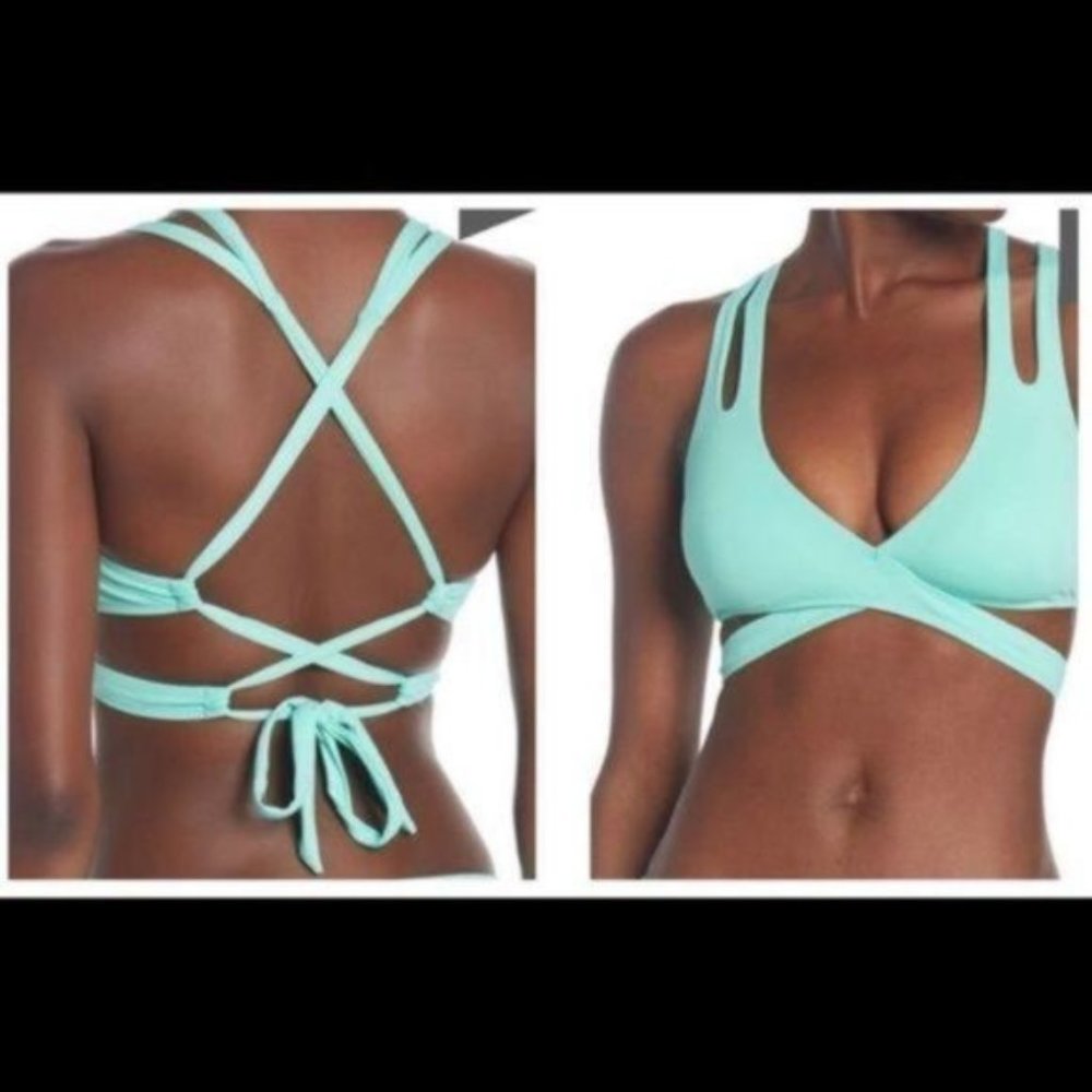 BECCA Bikini Wrap Top L seafoam green